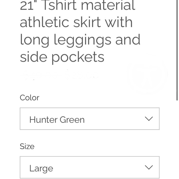 Skirted leggings, green t-shirt fabric, BRAND NEW - Picture 2 of 2